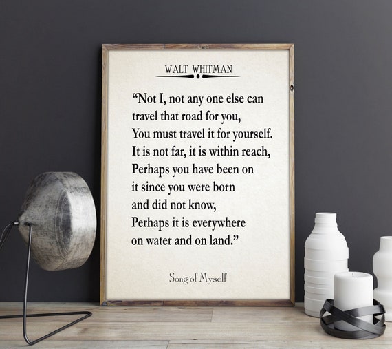Song Of Myself By Walt Whitman Poetry Print Etsy