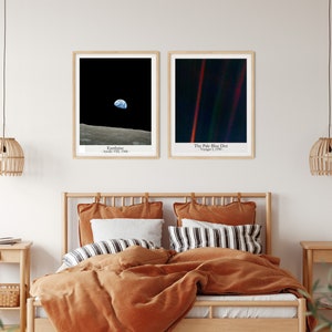 Pale Blue Dot & Earthrise Space Photo Print
