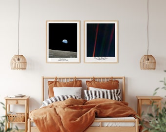 The Pale Blue Dot and Earthrise Photos Space Photos Pale Blue Dot Print