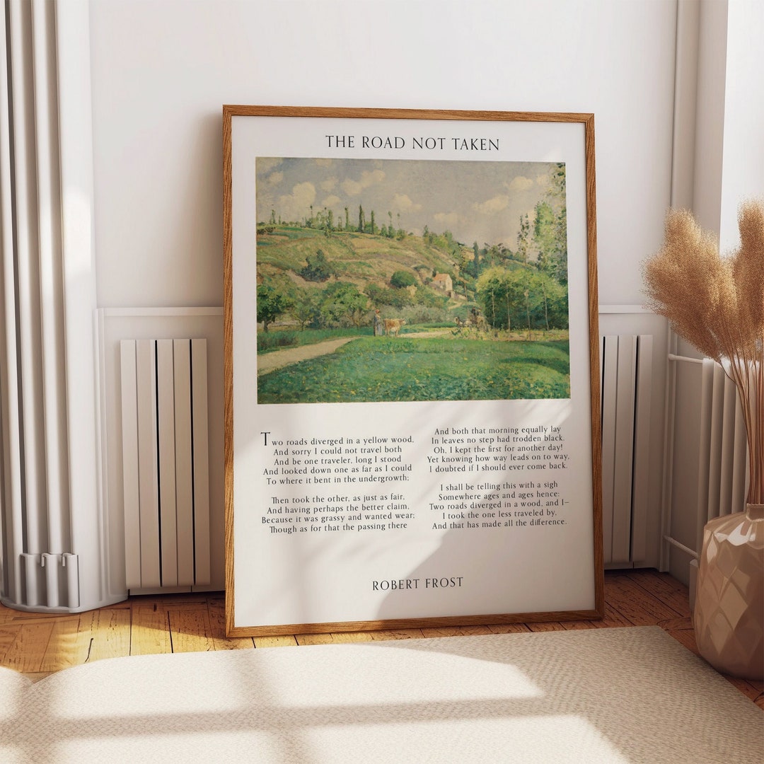 The Road Not Taken by Robert Frost Poem Poster – Inspirational Wall Art