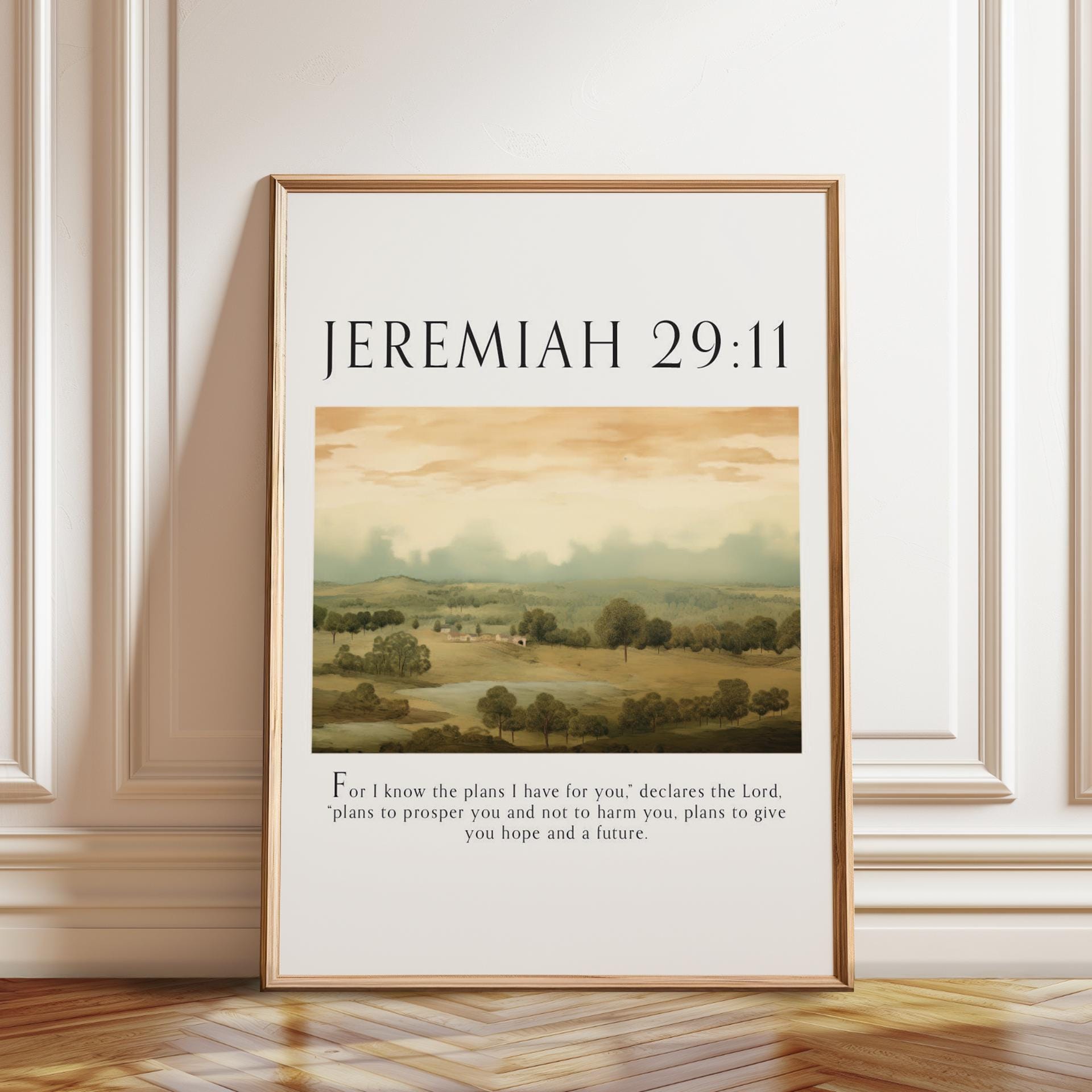 Jeremiah 29:11 Bible Verse Wall Art Poster - Vintage Scripture Art ...