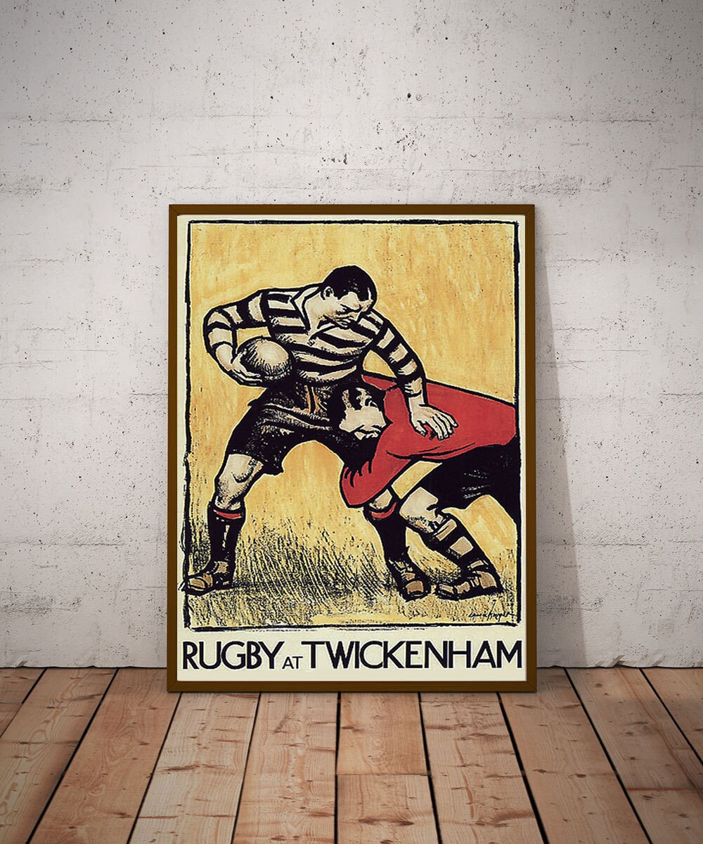 Vintage Rugby Art Print Twickenham London Art Sport Decor