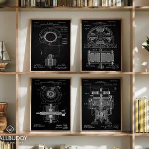Tesla Inventions Nikola Tesla Poster Tesla Prints Tesla Wall Art Set of 4 Tesla Invention Prints Invention - Poster, Framed and Canvas Print image 2