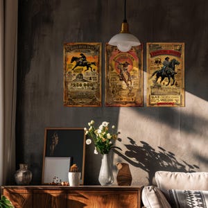 Vintage Rodeo Poster Set: Western Cowboy Wall Art - Etsy