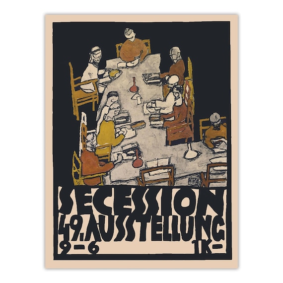 Egon Schiele Vienna Secession Poster, Art Nouveau Exhibition Print