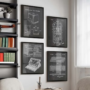 Computer Patent Art Prints: Tech Lover Wall Decor, Set of 4