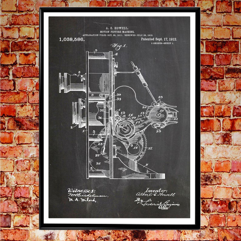 Patent Poster Blueprint Wall Art Decor For Room Cinema Wb085