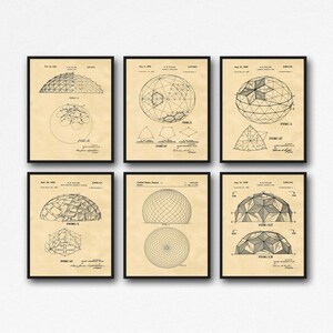 Impresiones de ingeniería Estructuras de domos geodésicos Arte mural de ingeniería Parchment