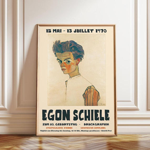 額縁 Egon Schiele vintage poster Egon Schiele Exhibition Poster: 1970 Staatsgalerie Vienna