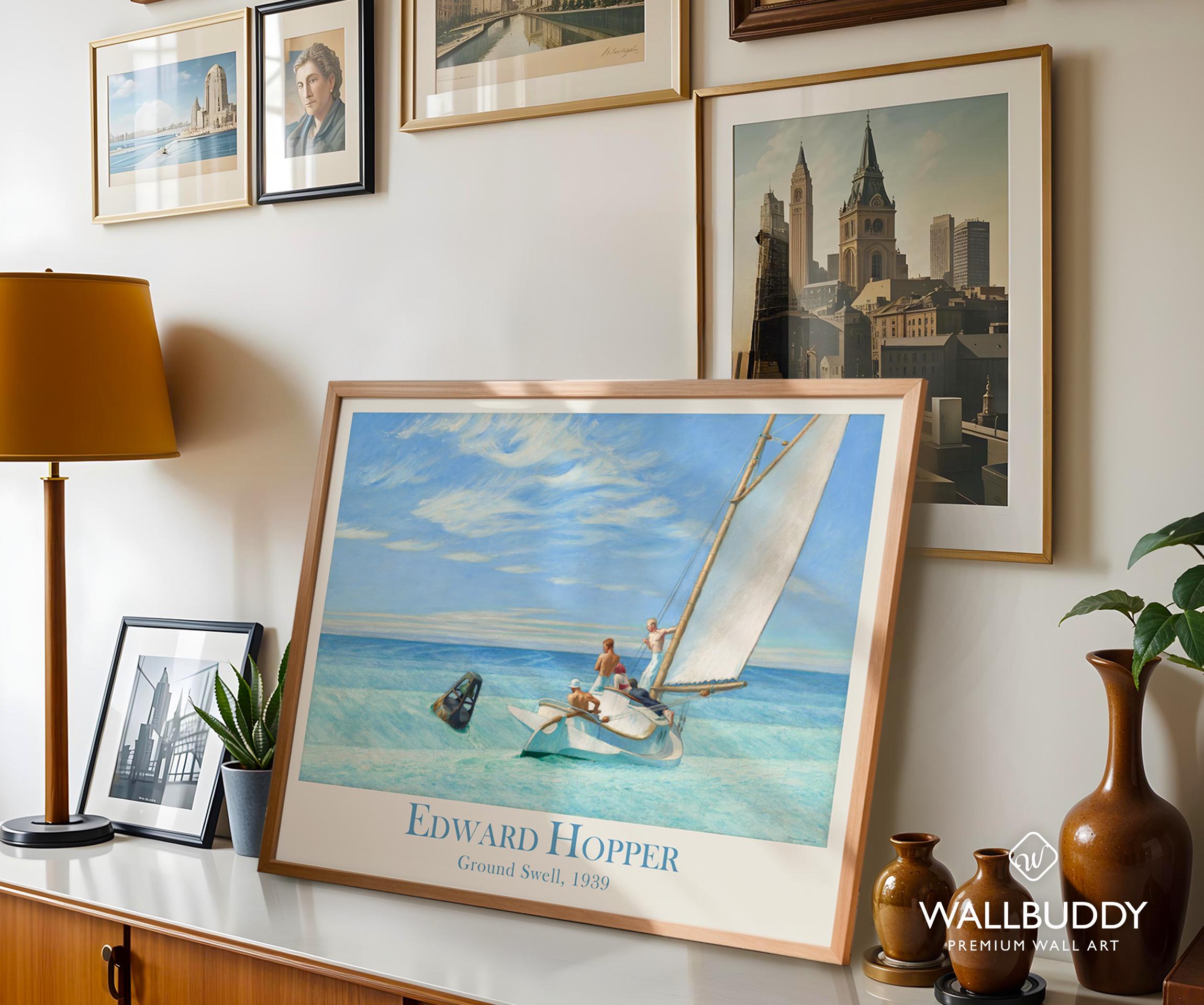Ground Swell Nautical Poster: Captivating Seascape Art by
