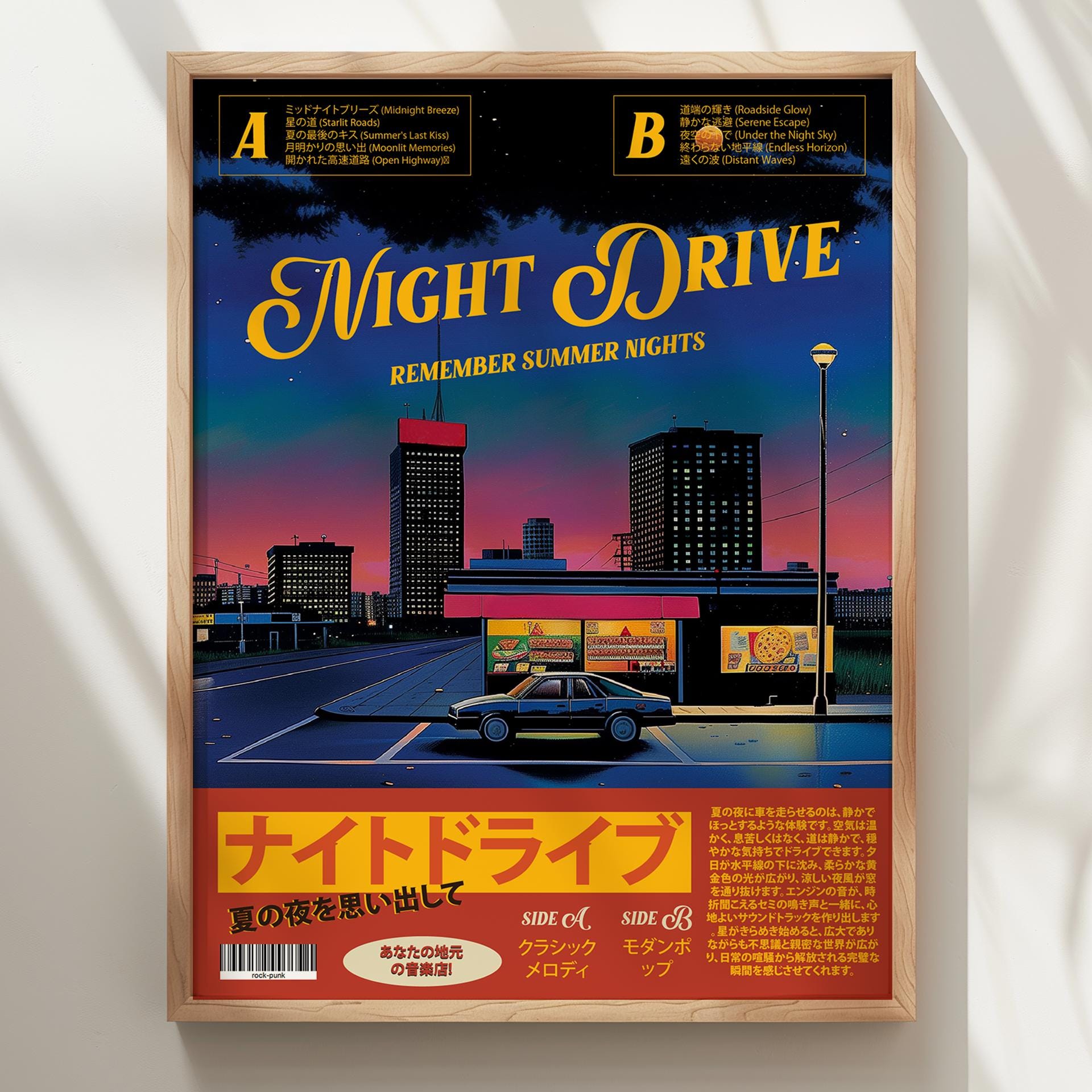 Retro Japanese Night Drive Poster: 80's Cityscape Wall Art - Etsy