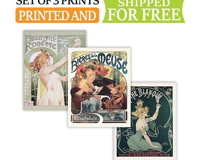 Vintage Absinthe Robette Art Prints - Classic 1896 Poster Reproduction, Green Fairy Wall Decor, Bohemian Bar Art, Retro Liquor Advertisement