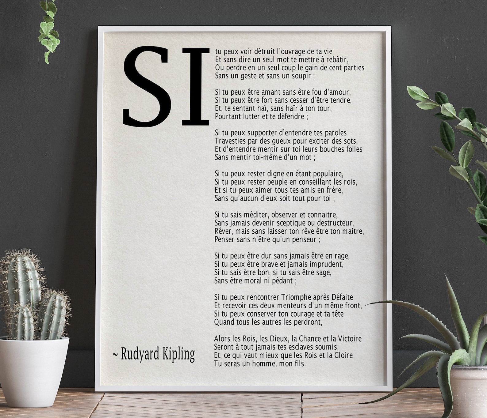 Si Par Rudyard Kipling Poème En Français - Etsy