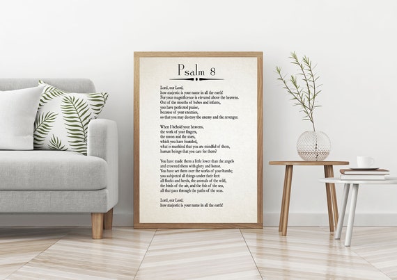 Psalm 8 Print Psalm Poster Bible Poster Bible Wall Art | Etsy