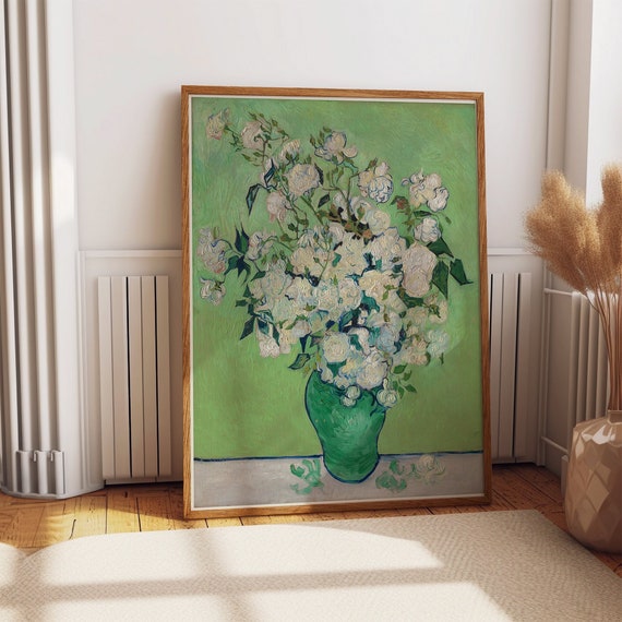 Vintage 1993 Van Gogh “Vase of Roses” Art Exhibition Poster Vintage 1993 Van Gogh “Vase of Roses” Art Exhibition Poster