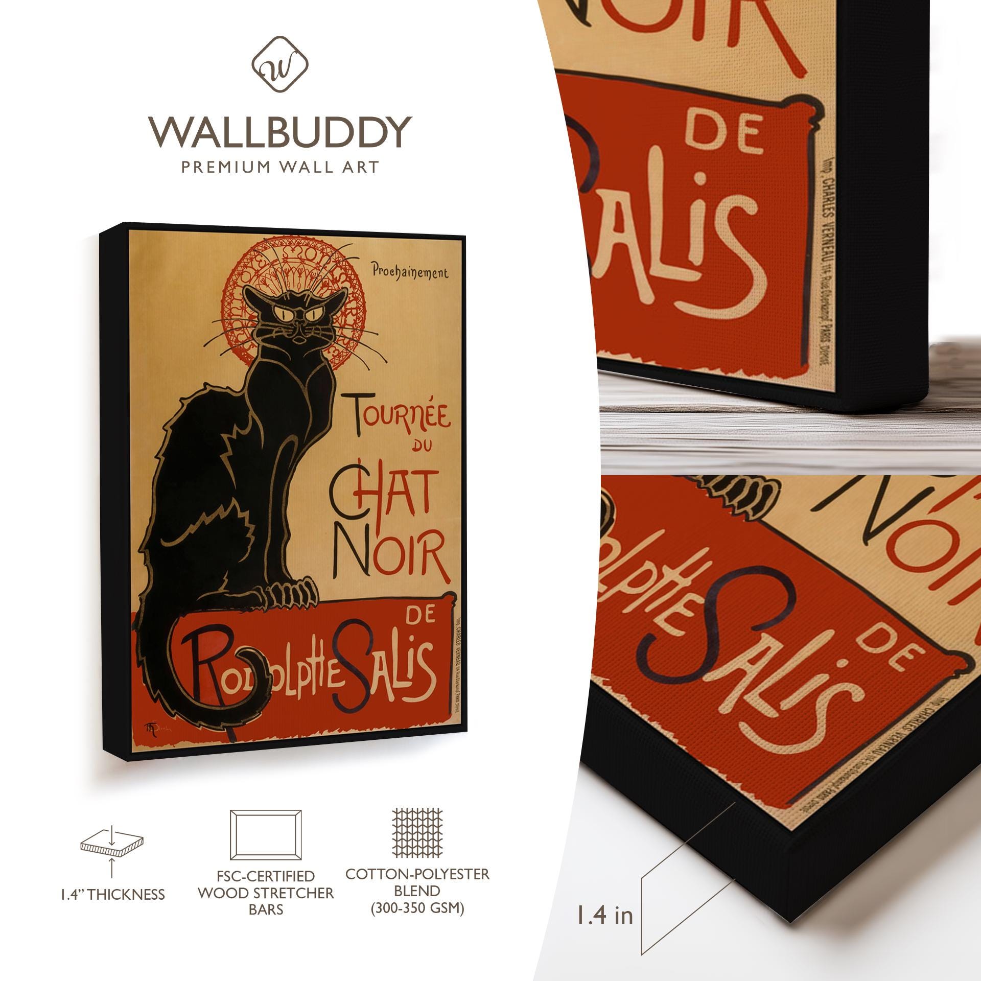 N・Tarkhoff、Le Chat noir、希少画集より、新品額装付 スタンラン アートポストカード ル・シャ・ノワール（黒猫