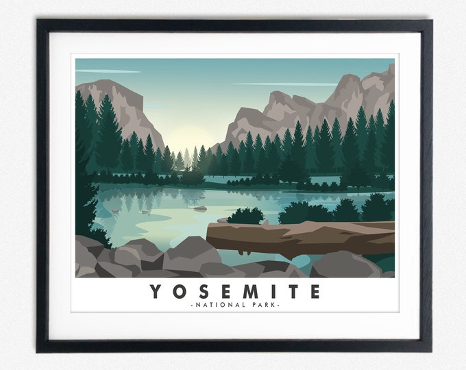 Yosemite Travel Poster Yosemite National Park Print