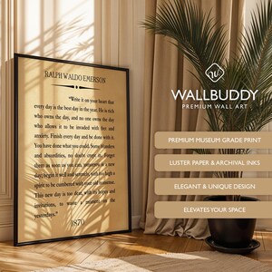 Ralph Waldo Emerson Quote Print: Literary Art, Inspirational Wall Decor image 4
