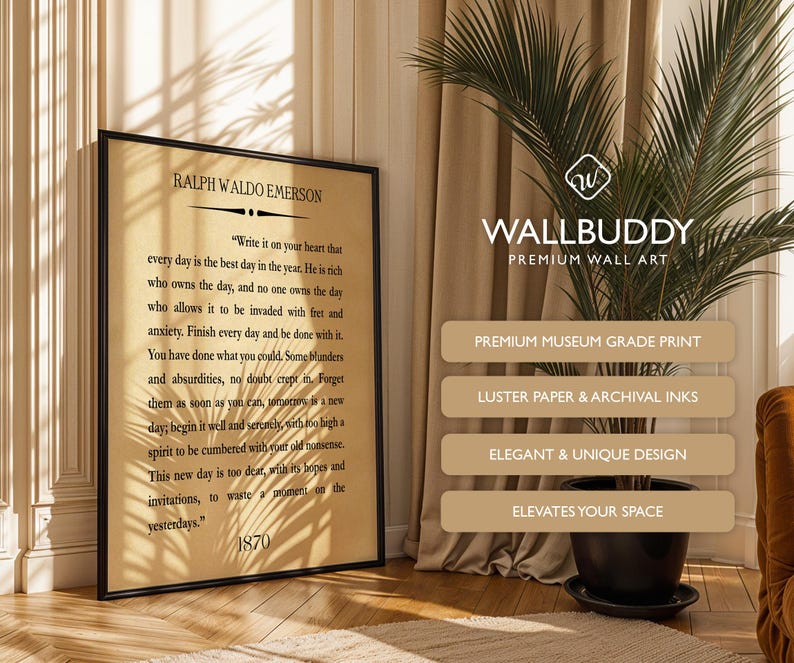 Ralph Waldo Emerson Quote Print: Literary Art, Inspirational Wall Decor image 4