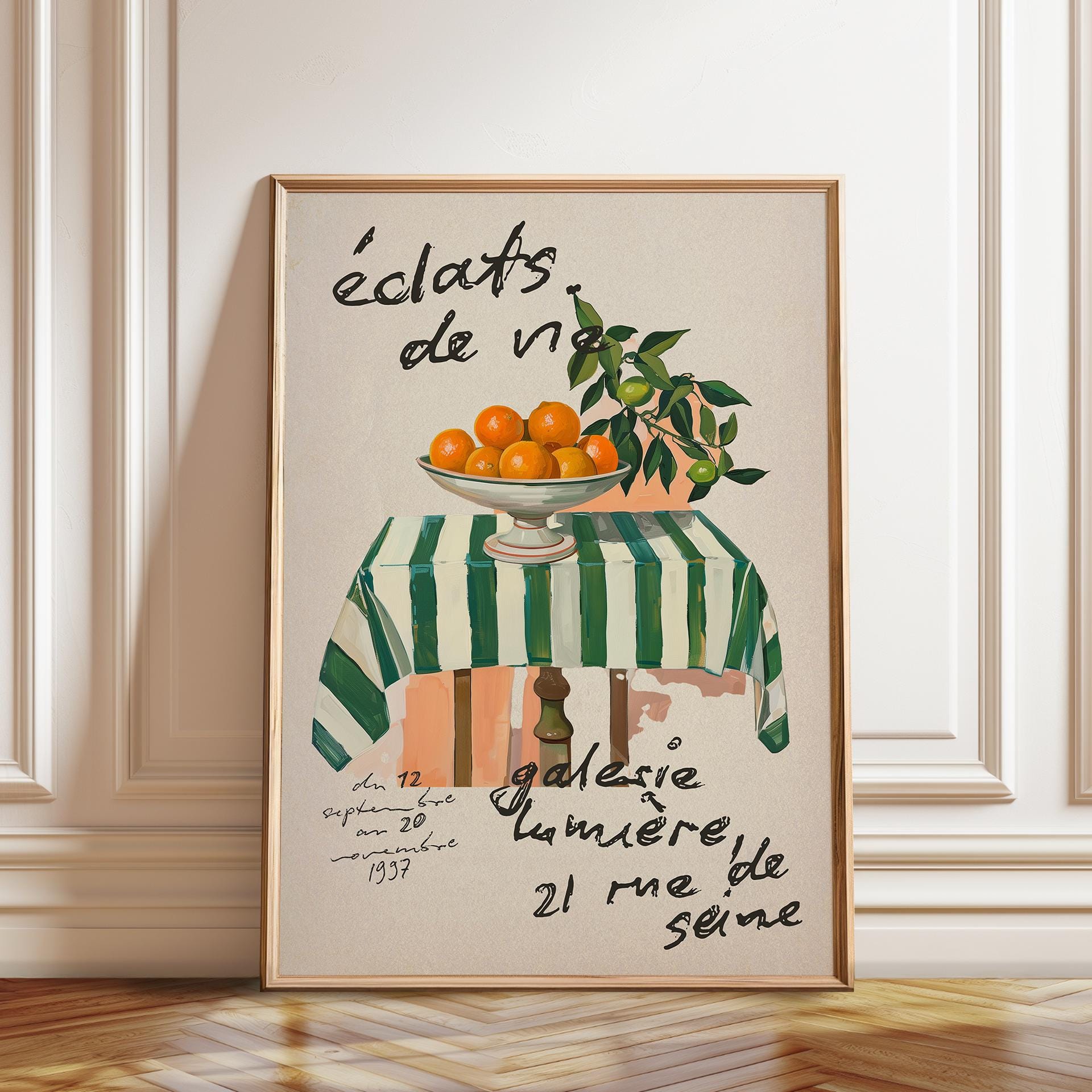 Parisian Still Life Citrus Art Poster - 1937 French Exhibition Art - Retro French Culture Decor - Poster, Framed, and Canvas Print