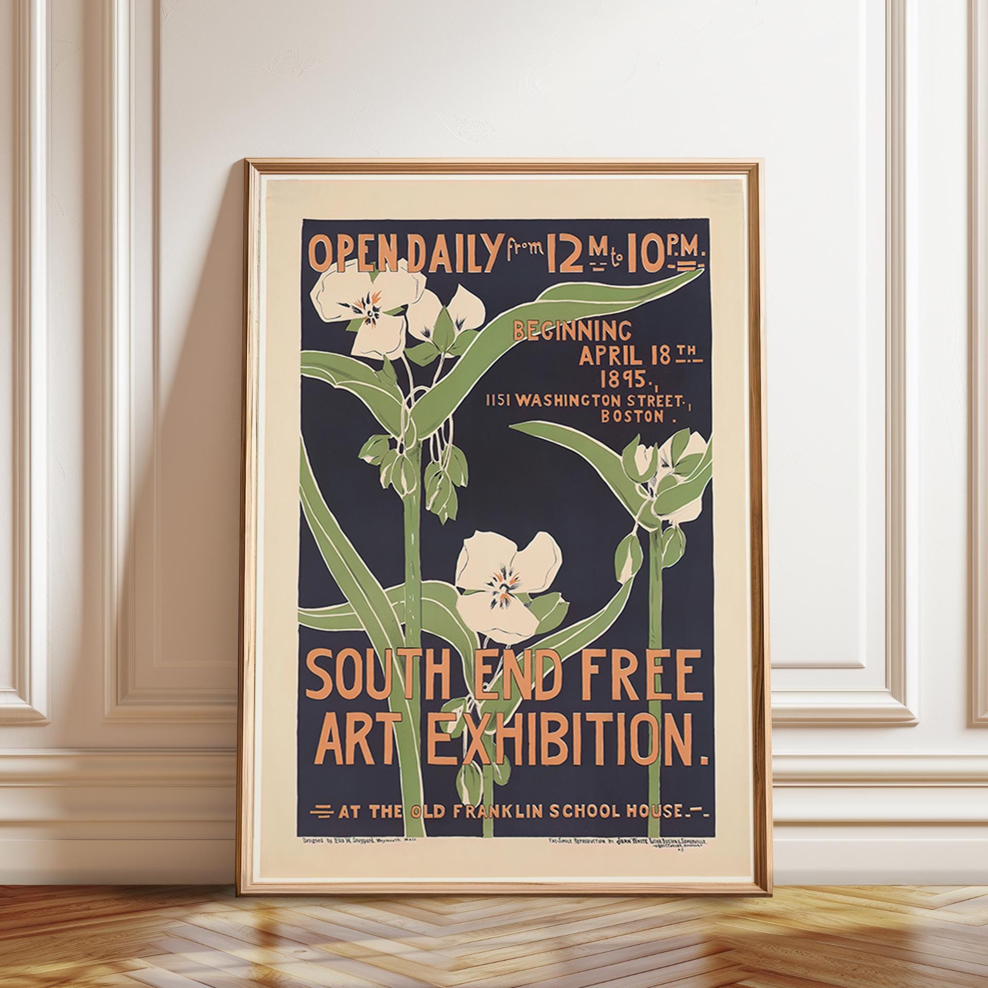 アール・ヌーヴォーの花展ポスター：ビクトリア朝の植物画 - Etsy 日本