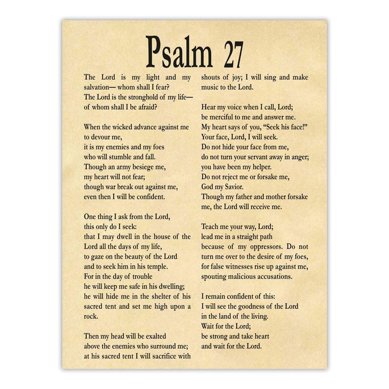 Psalm 27 Bible Verse Print: Minimalist Christian Wall Art - Etsy