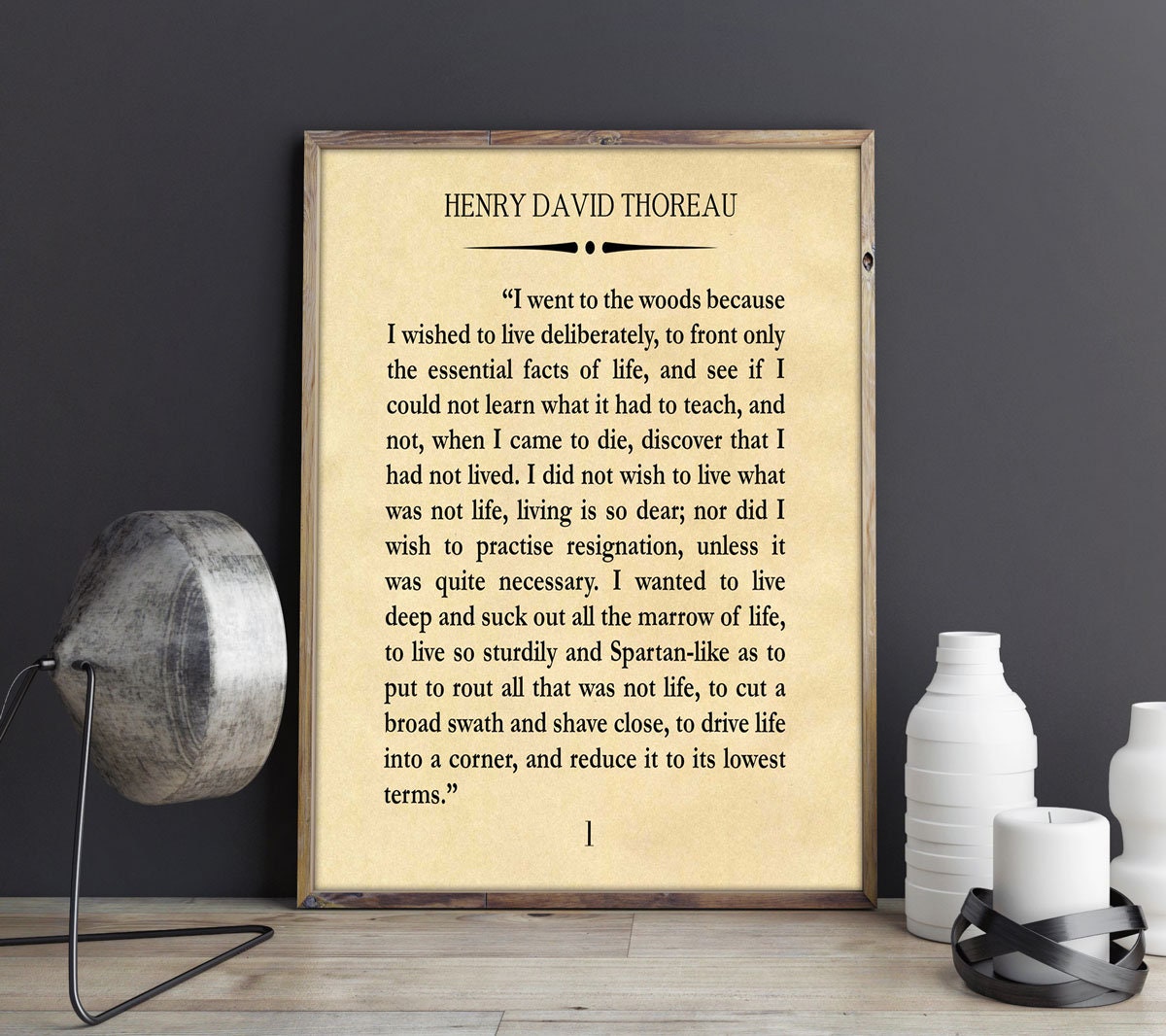 Henry David Thoreau Walden Book Quote Walden Quote Large Book Art Book
