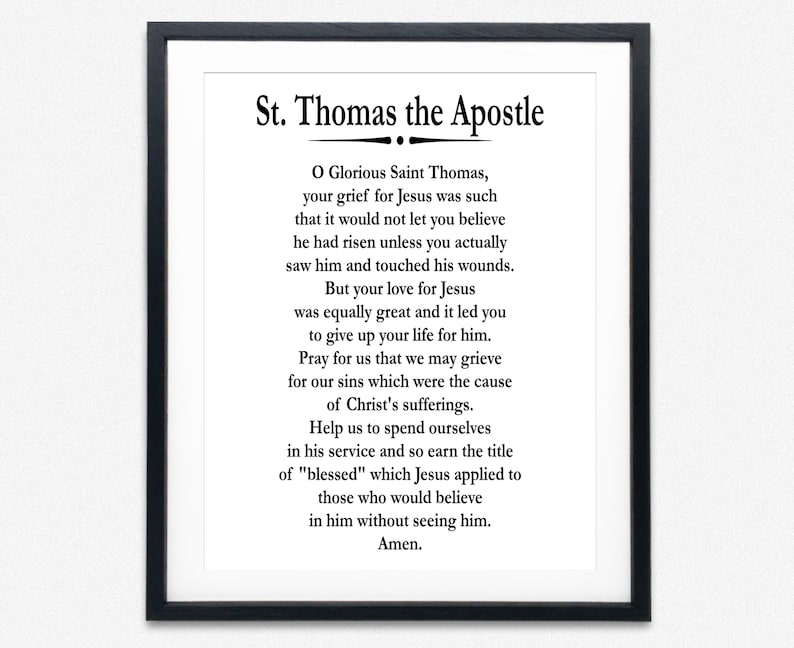 Prayer of St Thomas the Apostle Prayer for Direction and Discernment