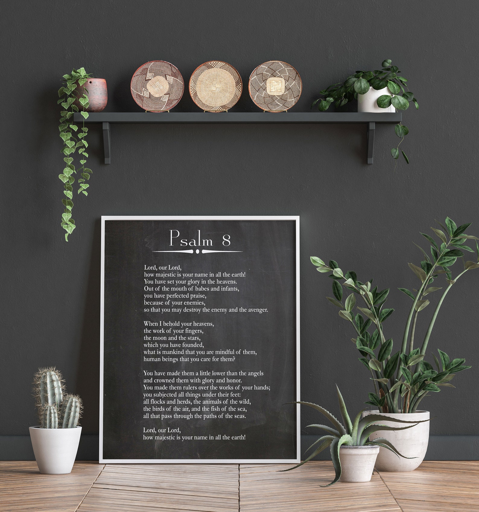 Psalm 8 Print Psalm Poster Bible Poster Bible Wall Art - Etsy