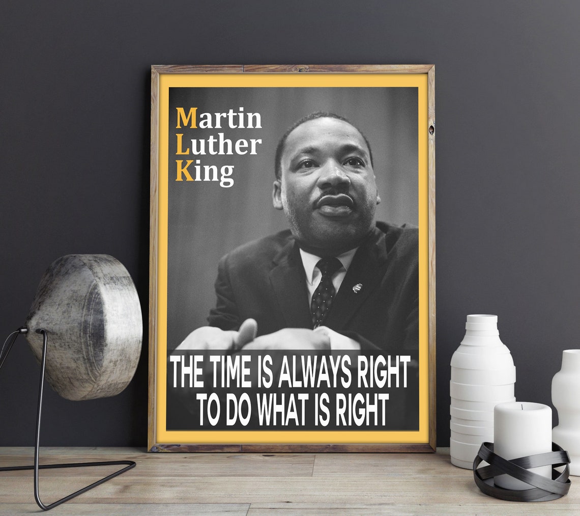 Martin Luther King Poster Martin Luther King Quote Mlk Etsy