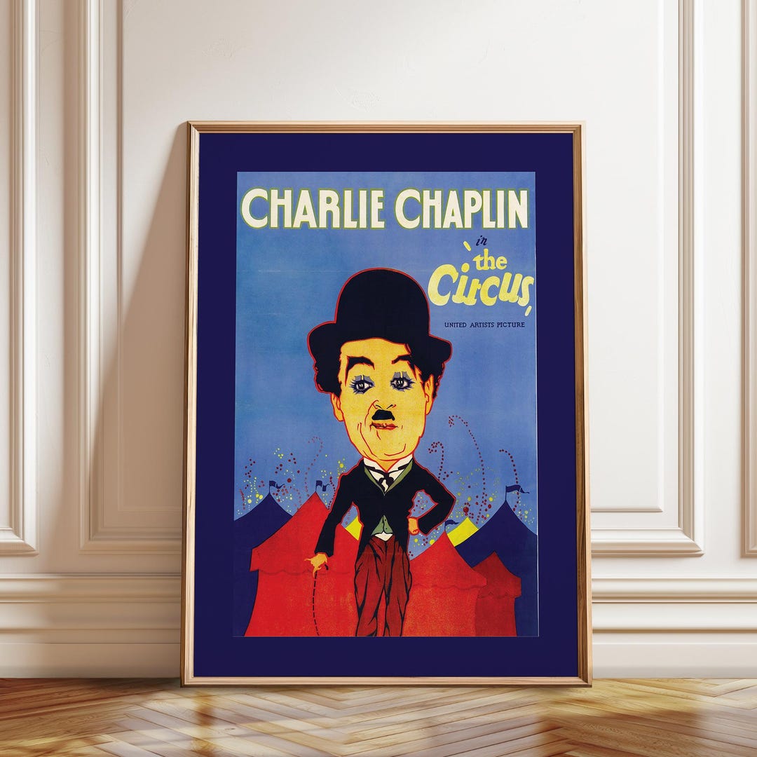 ネオ ヴィンテージ★フランス版 チャップリン サーカス 喜劇王 額付 ポスター ネオ ヴィンテージ☆フランス版 チャップリン サーカス 喜劇王