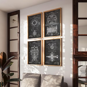 Tesla Inventions Nikola Tesla Poster Tesla Prints Tesla Wall Art Set of 4 Tesla Invention Prints Invention - Poster, Framed and Canvas Print image 1