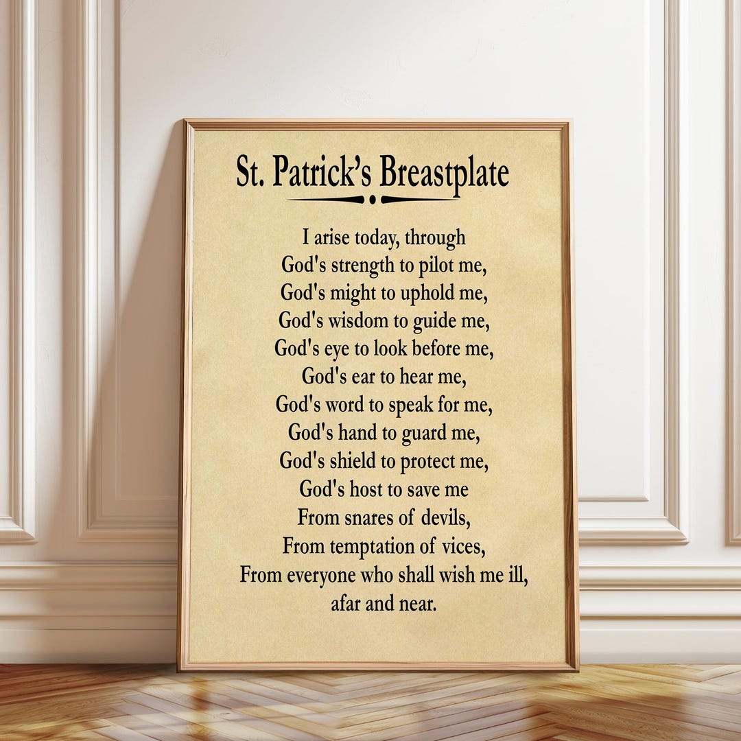 St Patrick's Breastplate Prayer Print: Irish Blessing, Christian Wall ...
