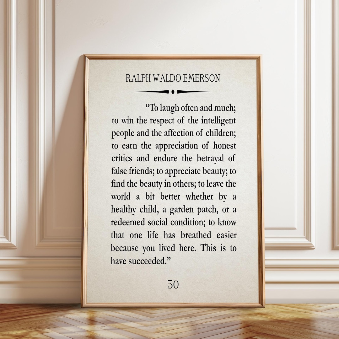 Ralph Waldo Emerson Quote Print: to Laugh Often and Much - Wall Art - Etsy