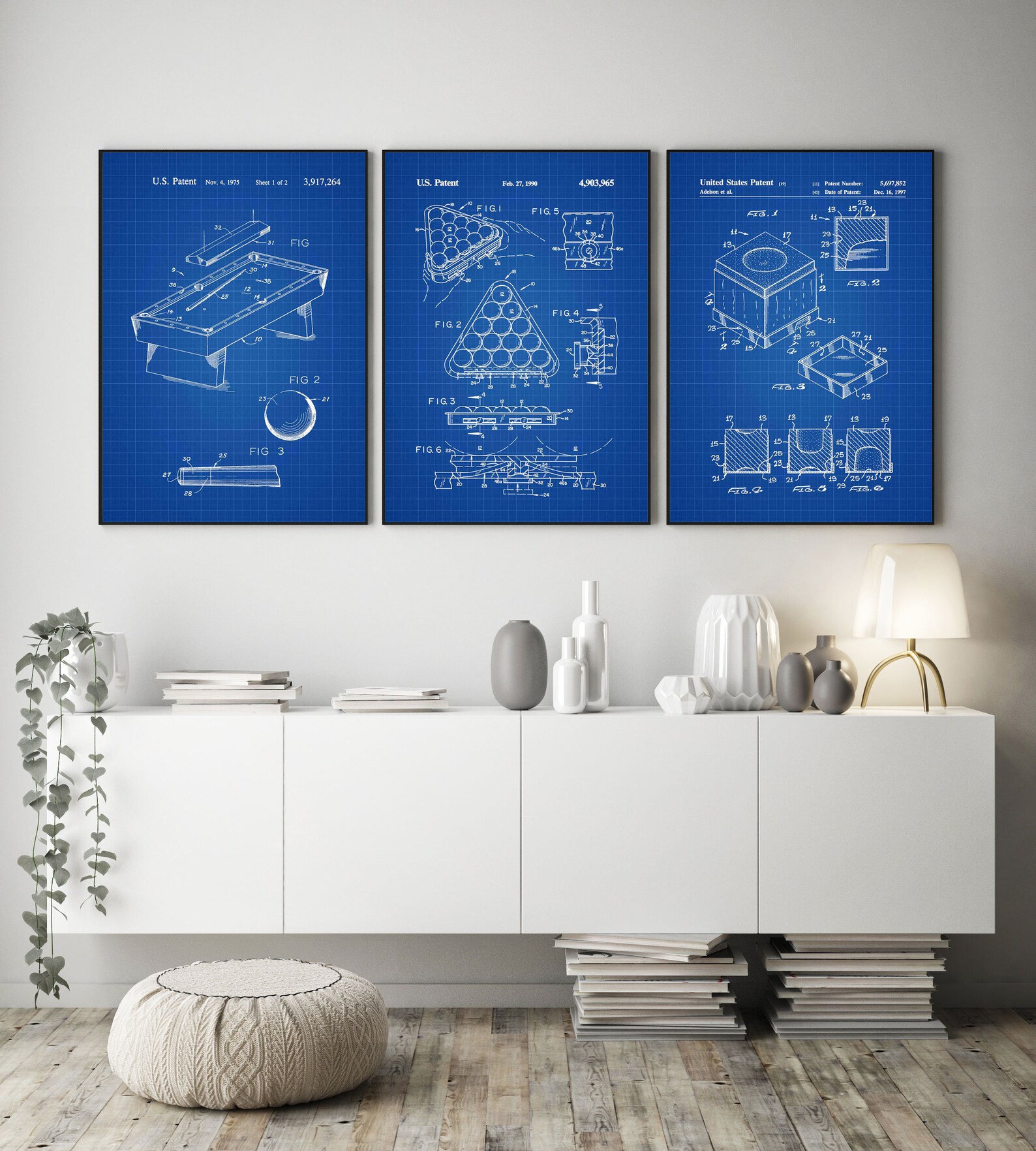 Billiards Invention Posters Set of 3 Billiards Prints Etsy