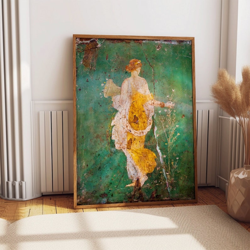 Ancient Roman Goddess Flora Roman Fresco Poster of the Goddess of Flowering Plants Antique Painting Antiquity Wall Art image 1