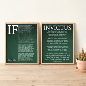 If by Rudyard Kipling and Invictus Poem Set of 2 Motivational Gifts - Etsy