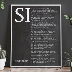 Si Par Rudyard Kipling Poème En Français - Etsy