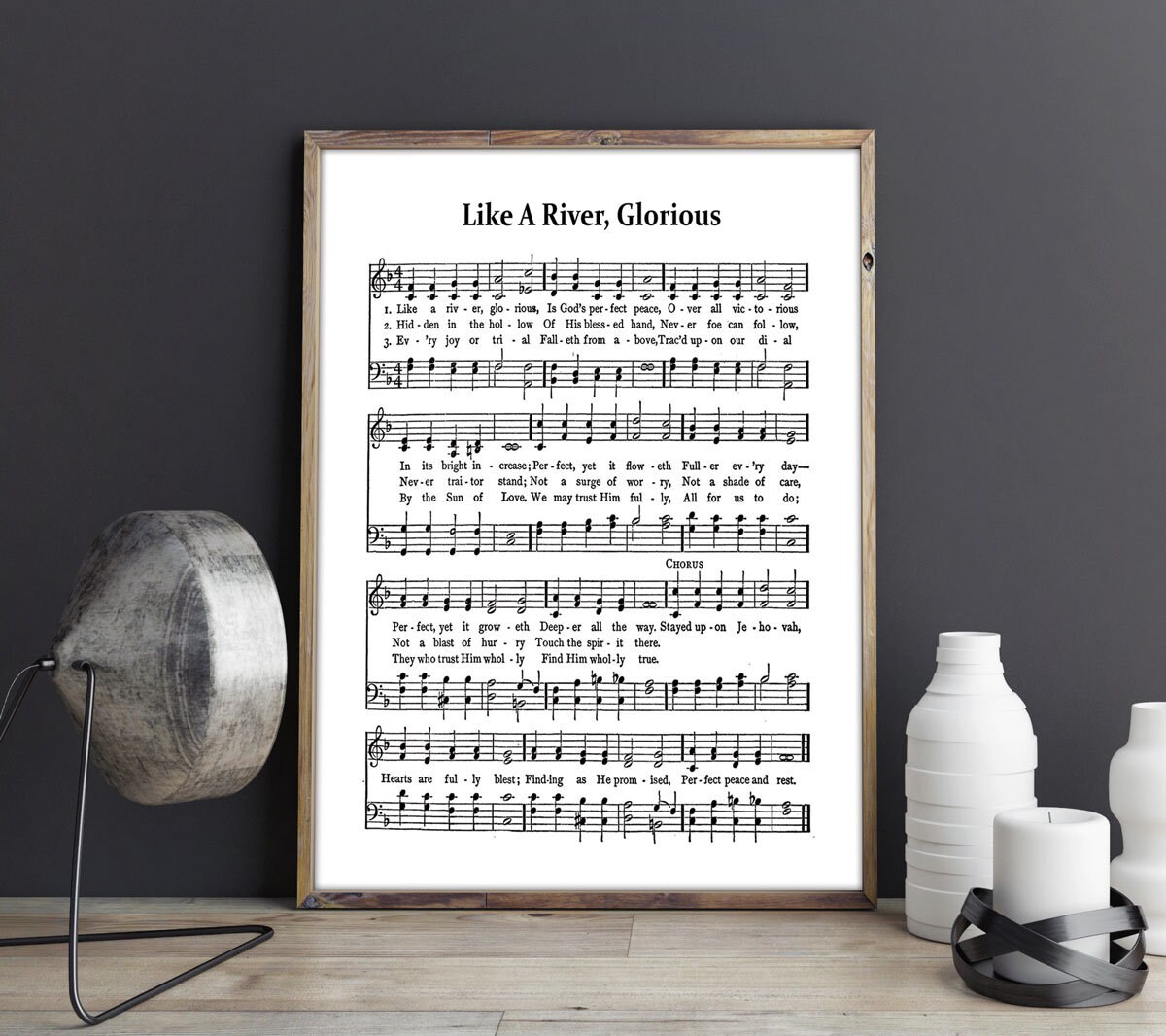 Like A River Glorious Hymn Sheet Music Hymn Sheet Wall Art Hymn Sheet