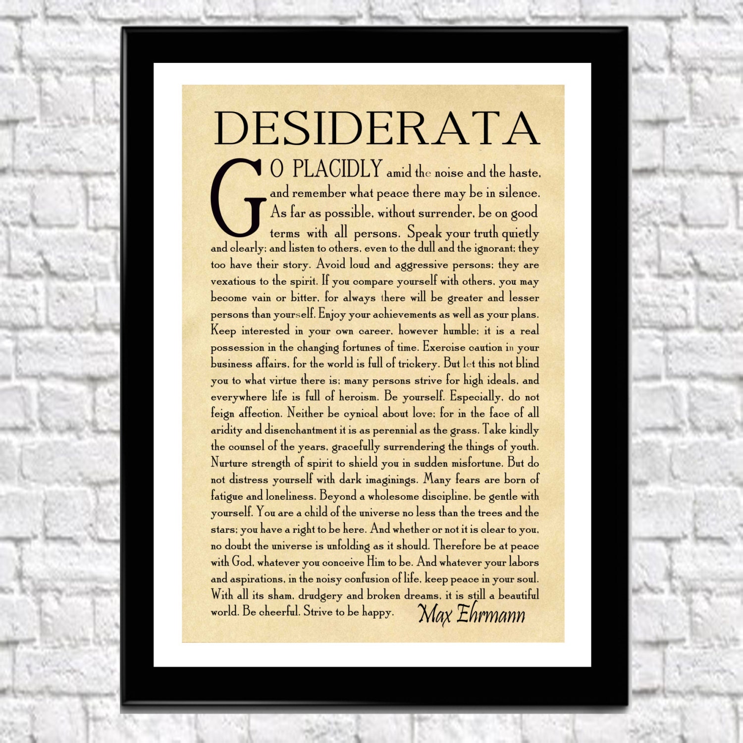 Desiderata Poem Desiderata Print Desiderata Poster Poetry Wall Art