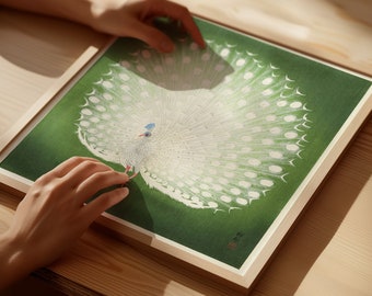 小原古邨の孔雀の版画：日本の木版複製 - Etsy 日本