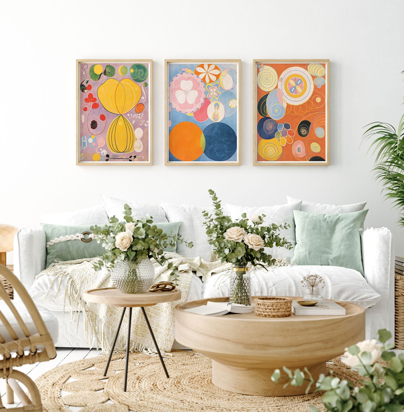 Hilma Af Klint Abstract Art Set of 3 Rare Hilma Af Klint Abstract Art