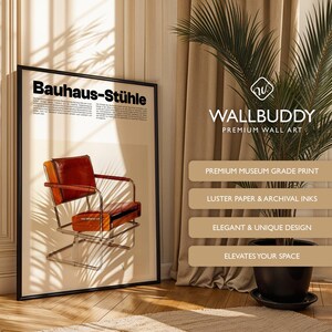 Bauhaus Chair Print: Mid-Century Modern Furniture Art (Poster or Canvas) image 4