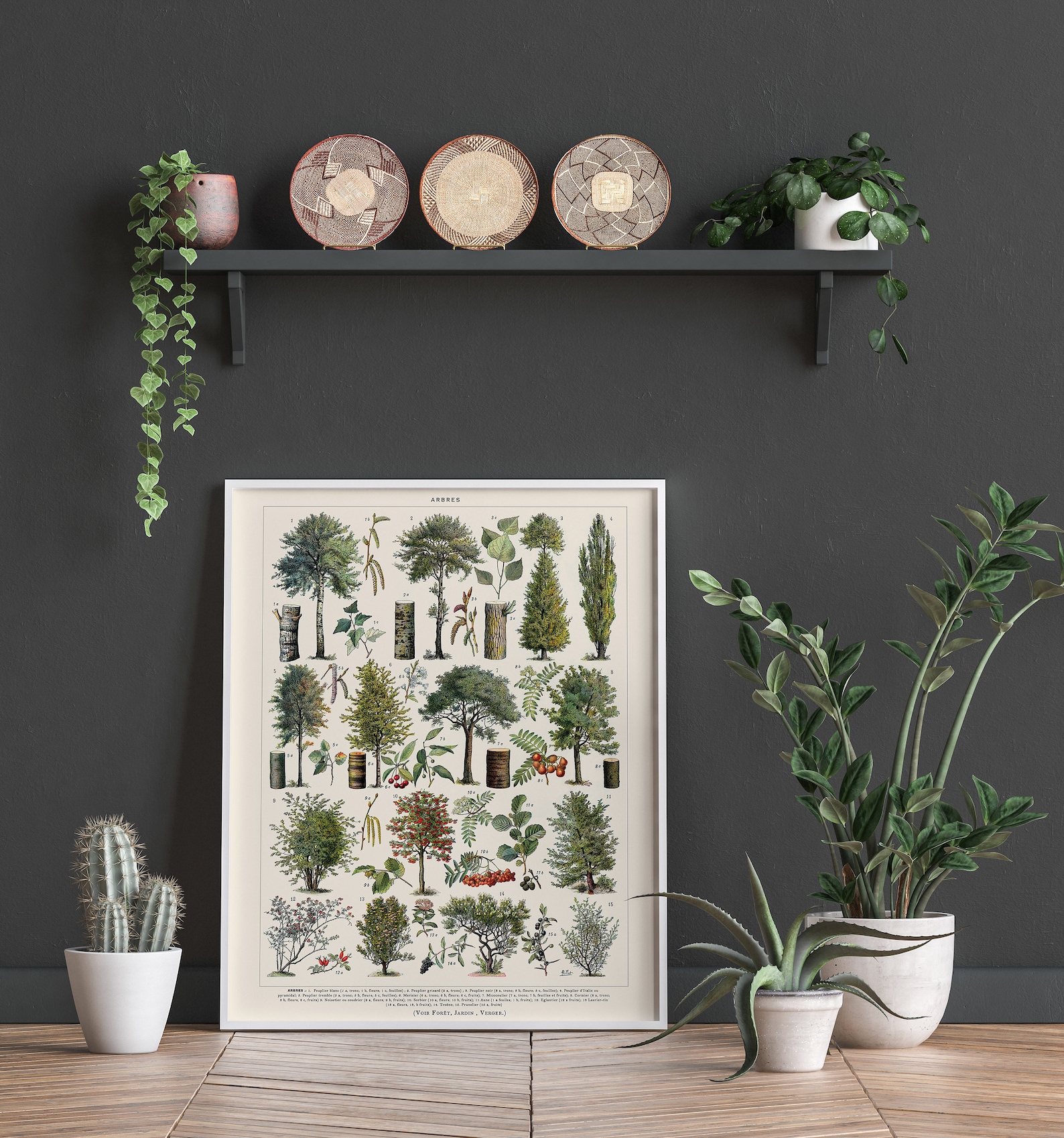 Woodland Wall Art Print Botanical Forest Prints Outdoor Decor | Etsy