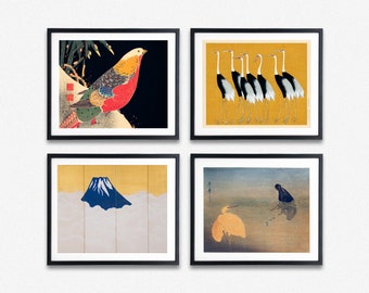 Japanese Woodblock Prints: Exquisite Set of 4 Rare and Authentic Japanese Art Prints Authentic Japanese Woodblock Prints