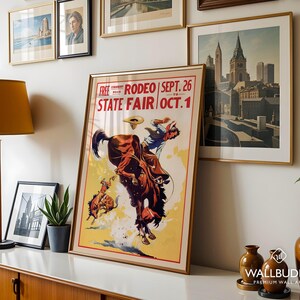 Vintage Rodeo Poster: Cowboy Wall Art, Western Decor image 4