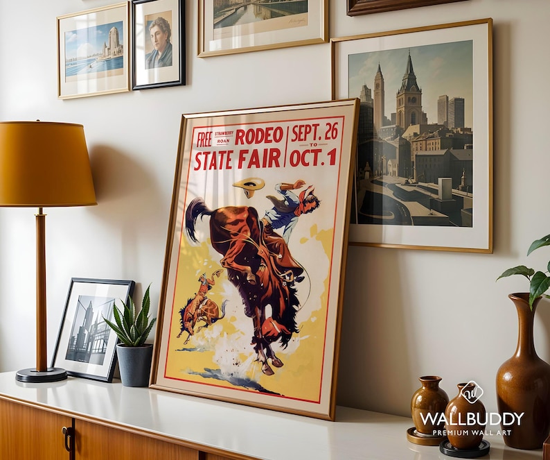 Vintage Rodeo Poster: Cowboy Wall Art, Western Decor image 4