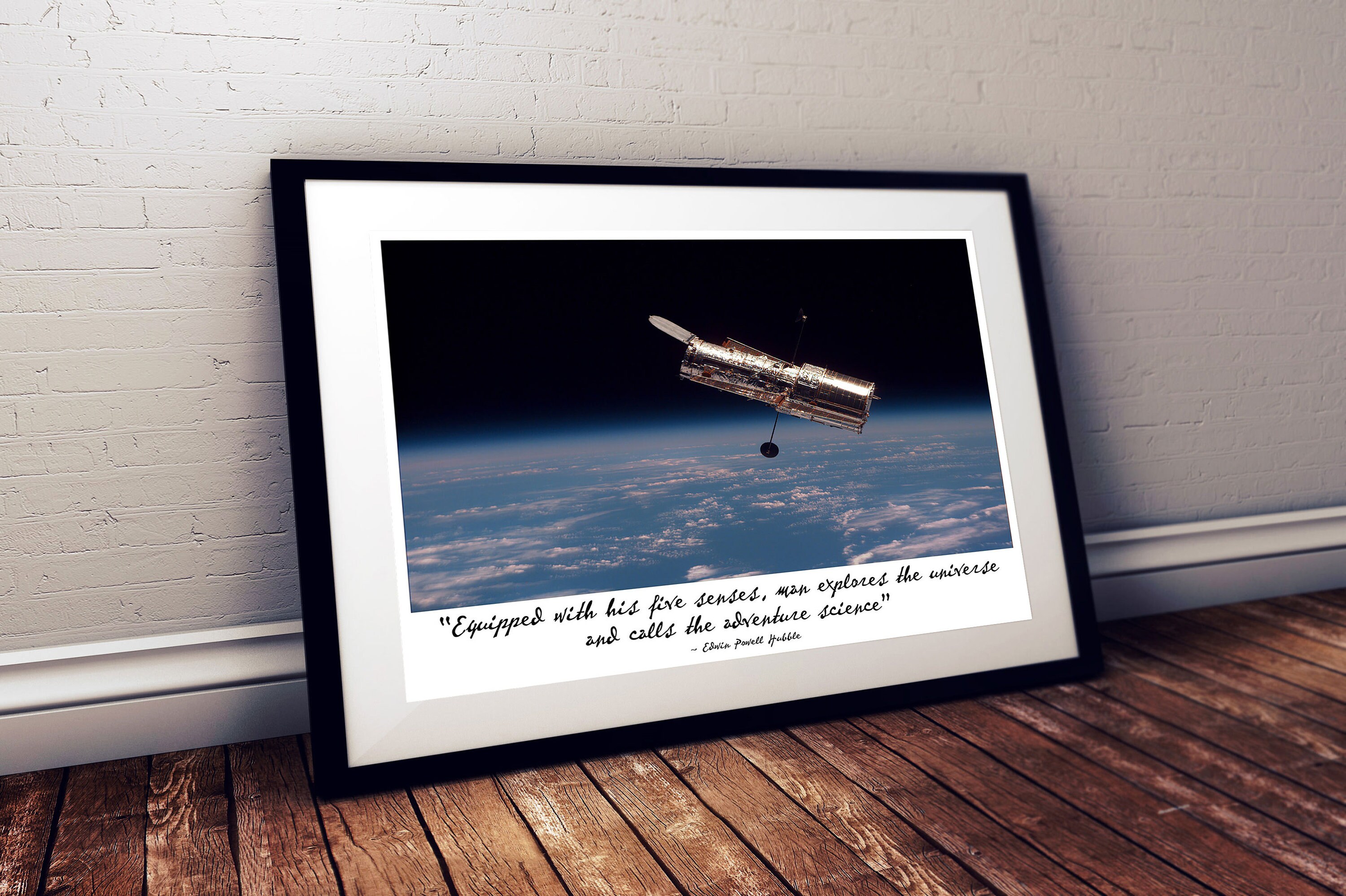 Hubble Telescope Space Poster and Quote by Edwin Hubble