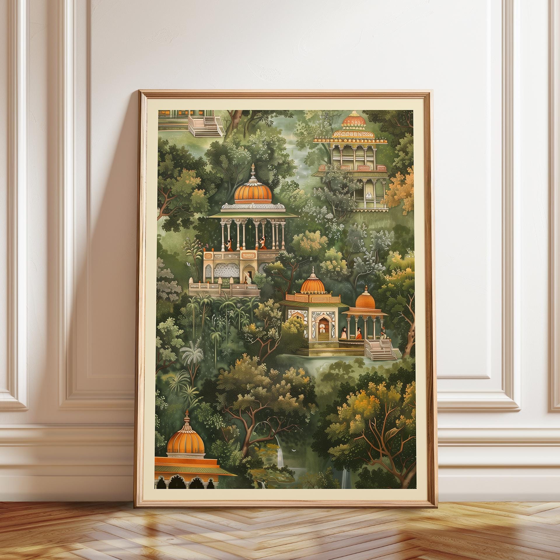 Pichwai Temple Art Print: Indian Secret Garden Wall Decor - Etsy