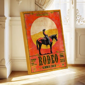 Poconos Rodeos Vintage 1966 Pocono Rodeo Poster – Cowboy Silhouette Western Wall Art ...
